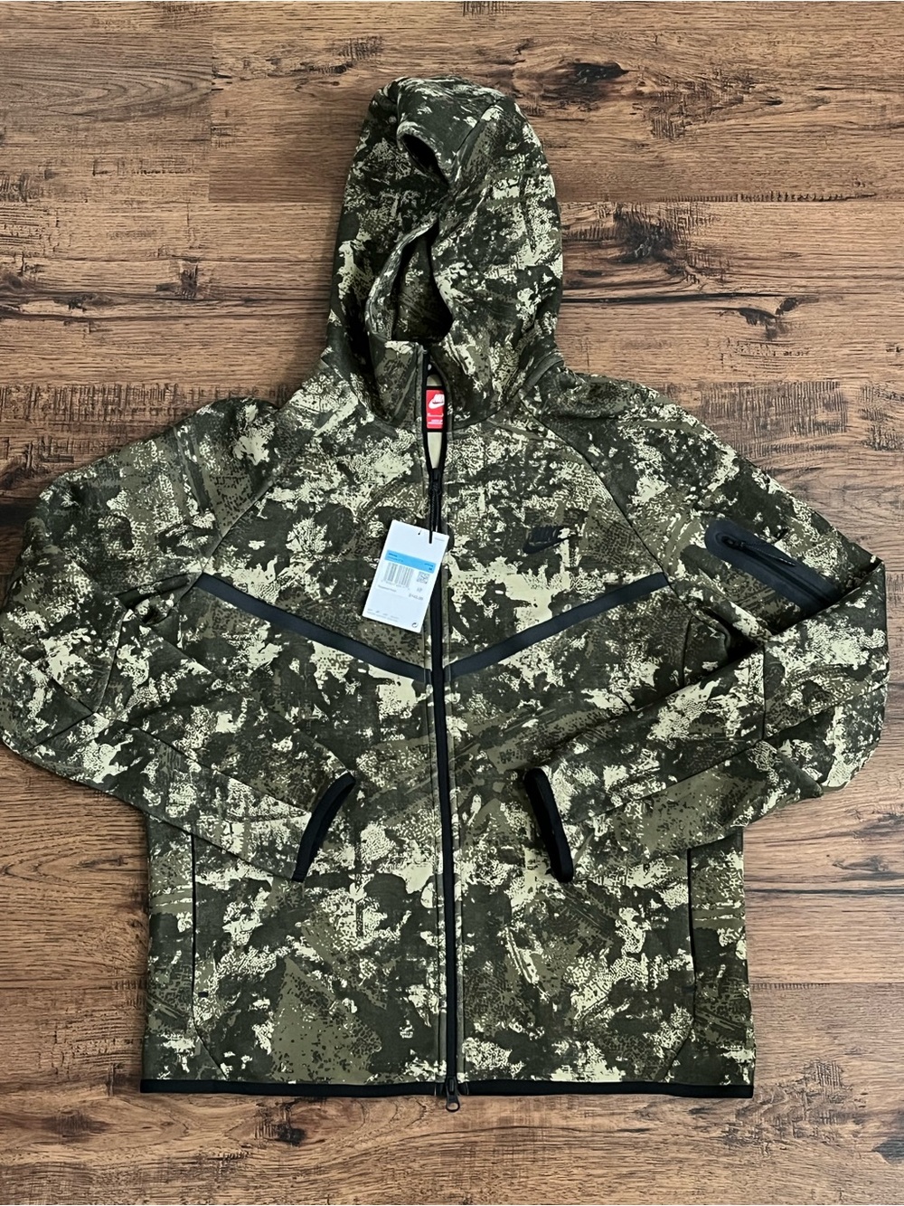Nike Tech Fleece Full Zip Hoodie ‘Green Camo’ (size mens M)